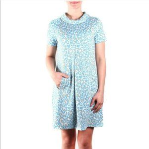 TYLER BOE Kristen Cowl Neck Tunic Dress Leopard